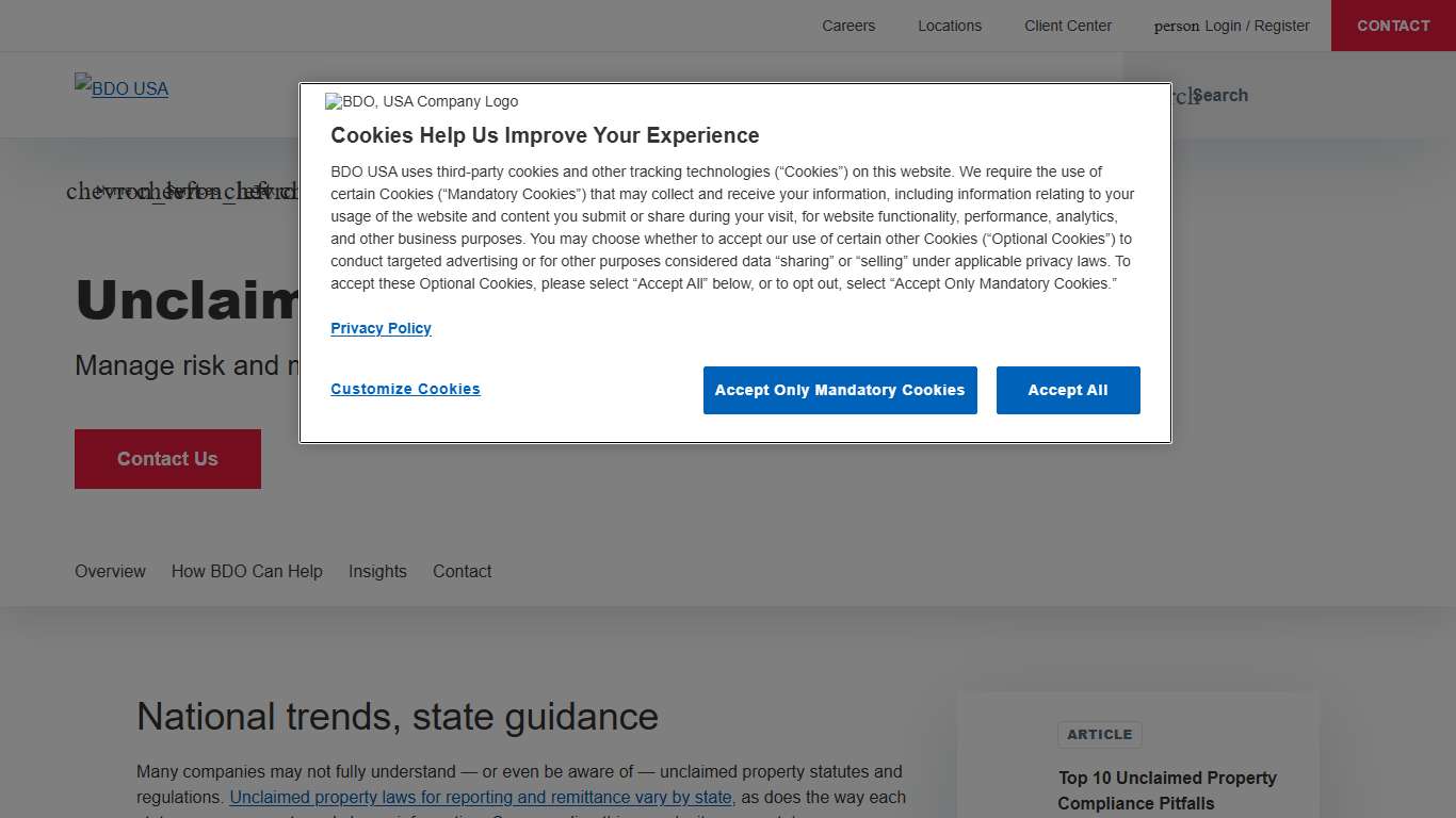 Unclaimed Property and Tax Services BDO